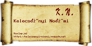 Kelecsényi Noémi névjegykártya